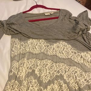 grey lace shirt